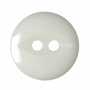 Fish Eye Button: 14mm: Solid White G033922\101.