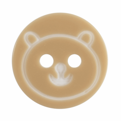 Beige Teddy Bear Face Button: 13mm. G458412.