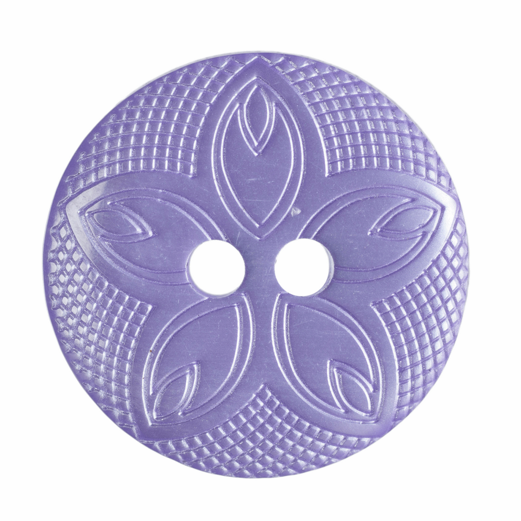 Etched Flower Button: 18mm: Lilac: G418528\11.