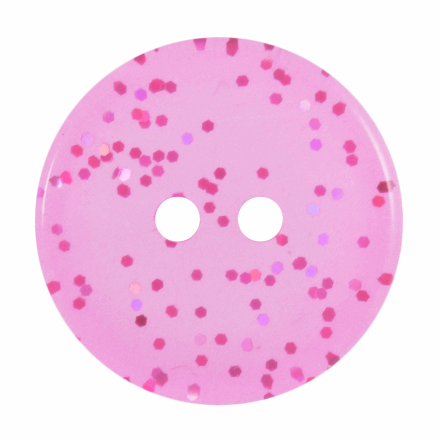 Bright Pink Transparent Glitter Button: 15mm: Bright Pink G455415\7.