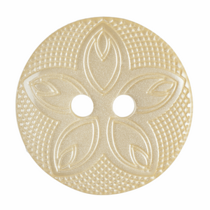 Etched Flower Button: 15mm: Yellow G418524\2.