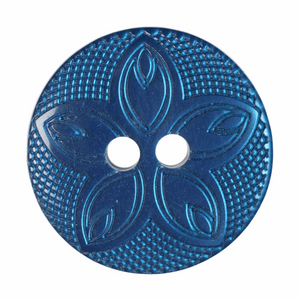 Etched Flower Button: 18mm: Navy G418528\19.