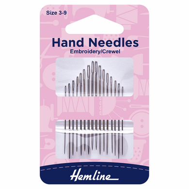 Hand Sewing Needles: Embroidery/Crewel: Size 3-9 Code: H200.39