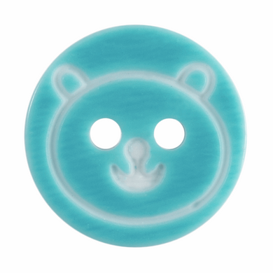 Teddy Bear Face Button: 13mm: Blue G458412\16.