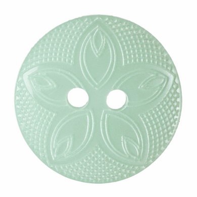 Etched Flower Button:15mm: Pale Green G418524\21.