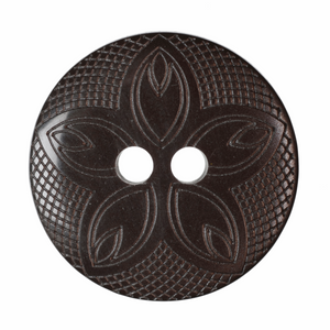 Etched Flower Button: 18mm: Brown: G418528\30.