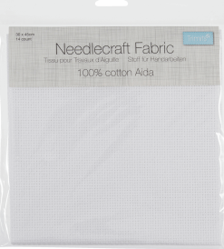 Needlecraft Fabric: Aida: 14 Count: 30 x 45cm: White.